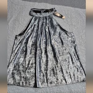 Metallic Blue Women's Blouse